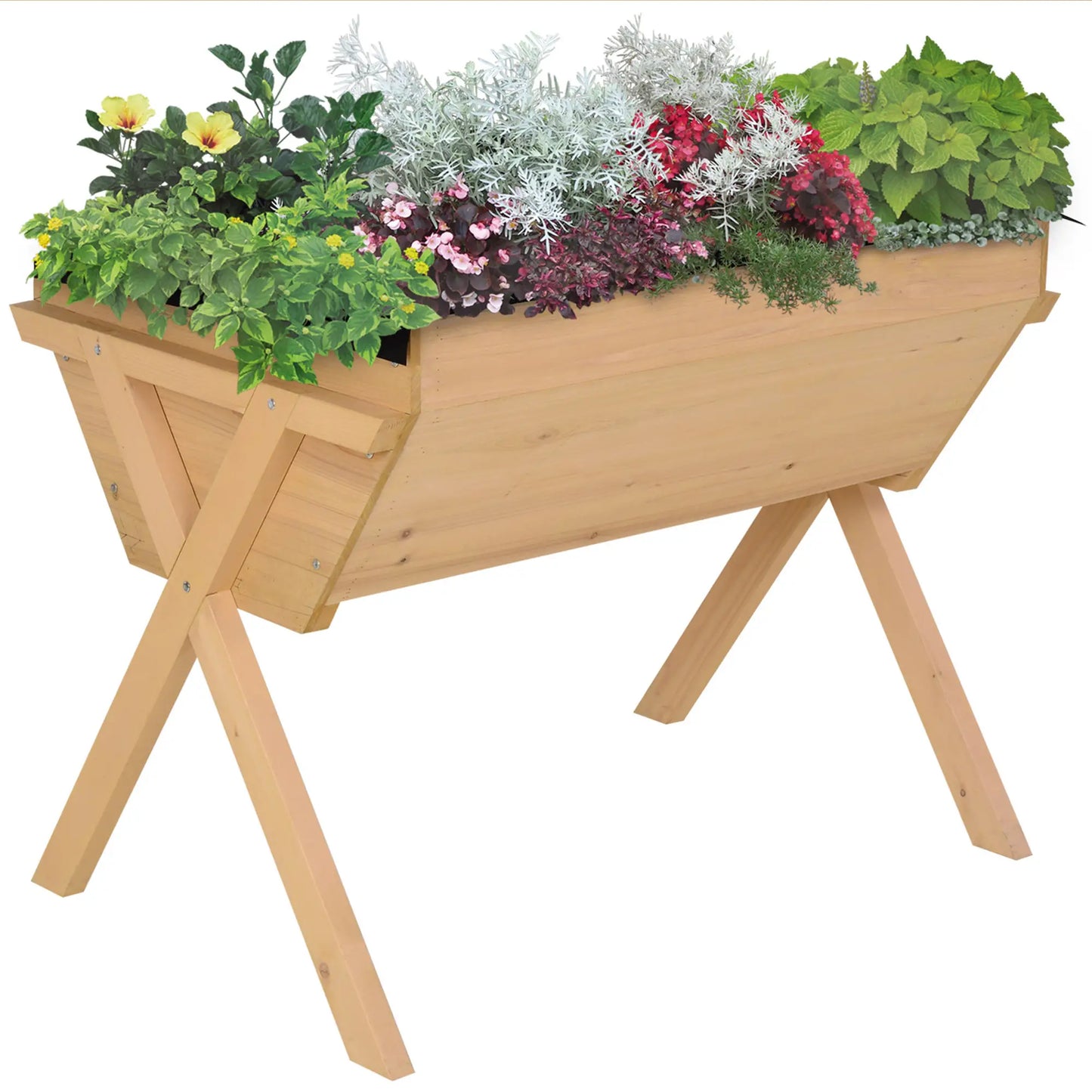 39'' x 28'' Raised Garden Bed with Legs, Elevated Wooden Planter Box Elevated Garden Beds Natural at Gallery Canada