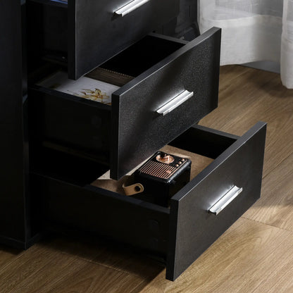 57 Computer Desk With Drawers, Keyboard Tray, Open Shelves, Black Computer Desks at Gallery Canada