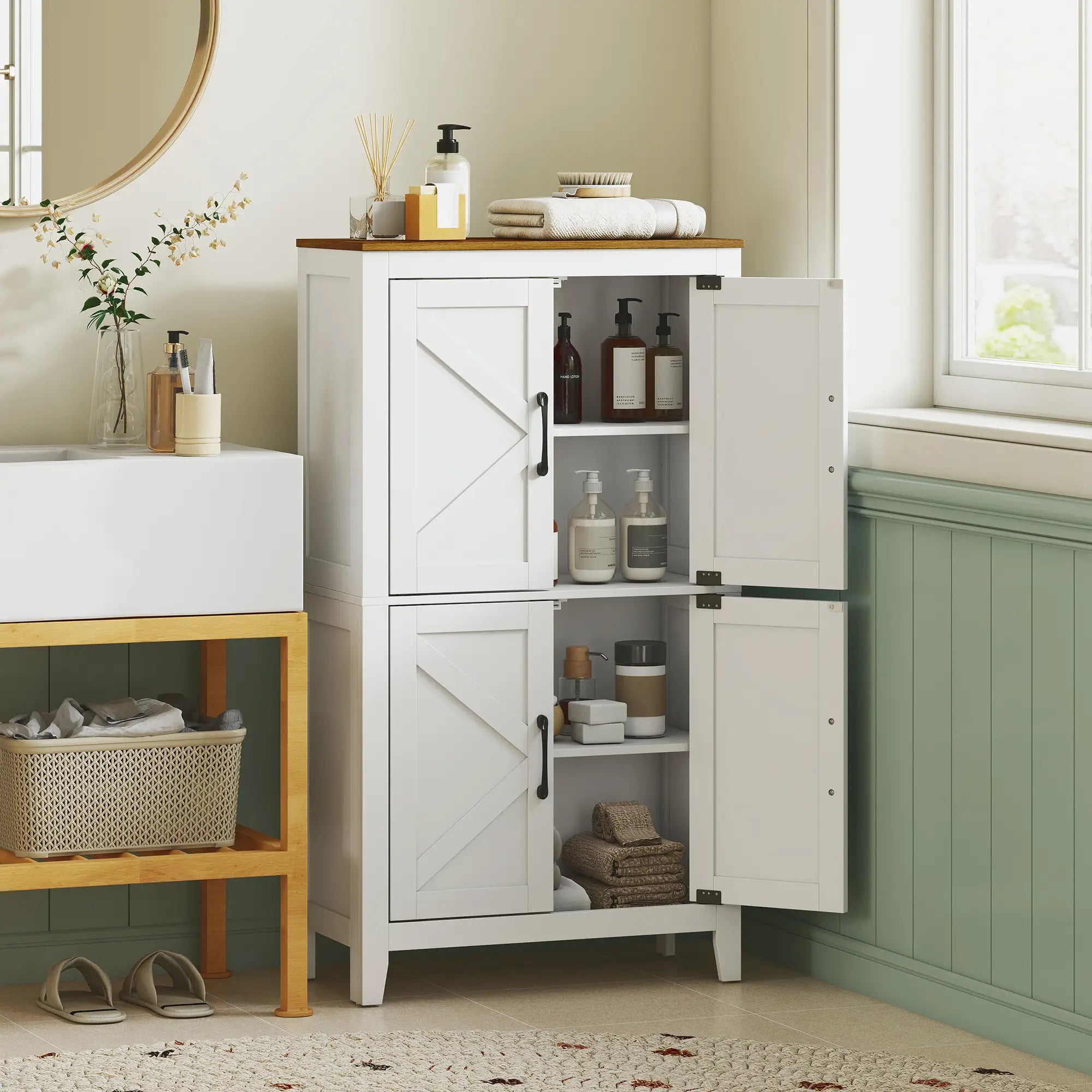 Bathroom Storage Cabinet, Barn Floor Cabinet, White Freestanding Bathroom Cabinets at Gallery Canada