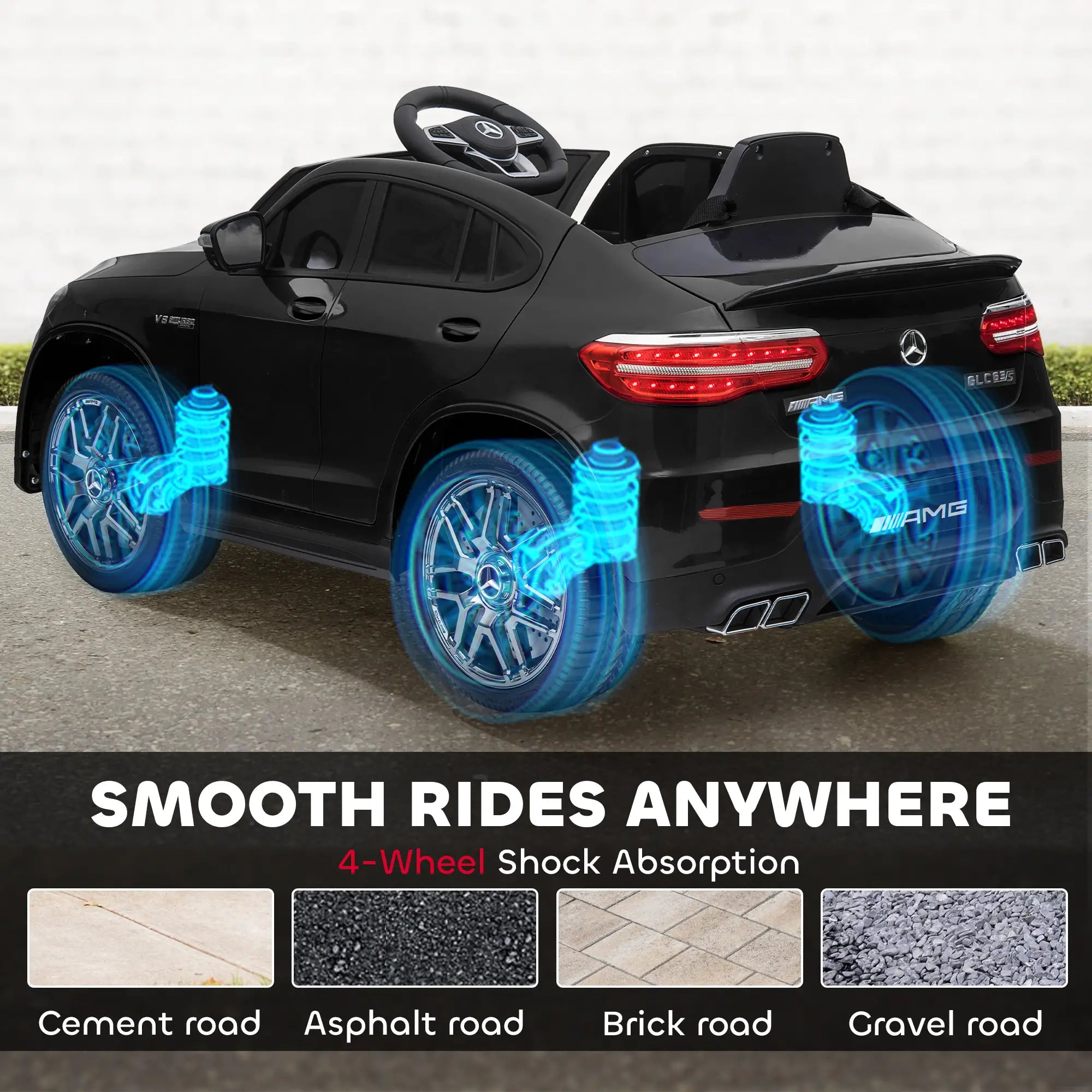 Kids Ride On Car 12V Electric, Remote Control, Suspension Wheel, Black Electric Toy Cars at Gallery Canada