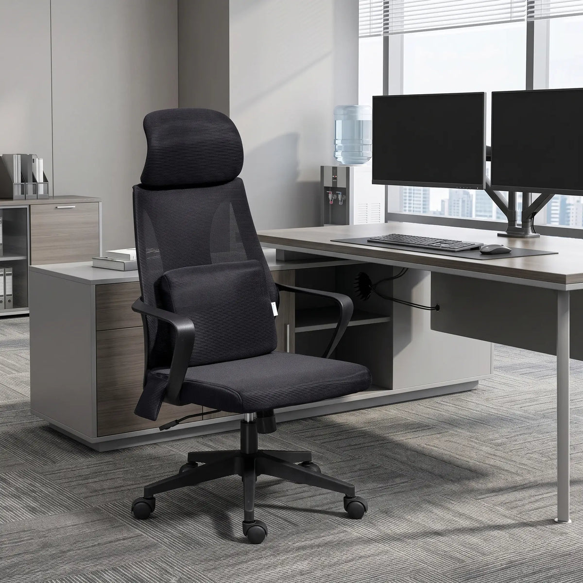 Ergonomic High Back Office Chair, Mesh Computer Chair, Lumbar Support Massage Chairs at Gallery Canada