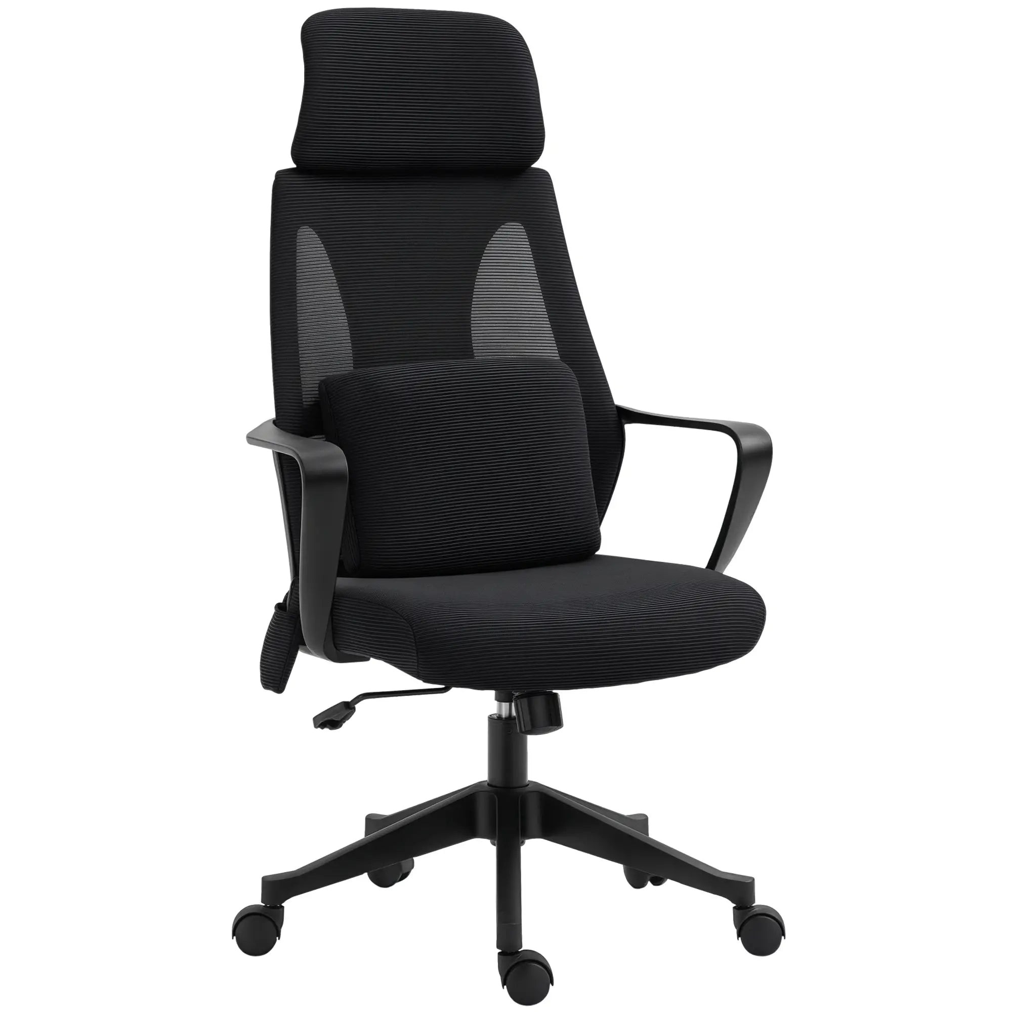 Ergonomic High Back Office Chair, Mesh Computer Chair, Lumbar Support Massage Chairs Black at Gallery Canada