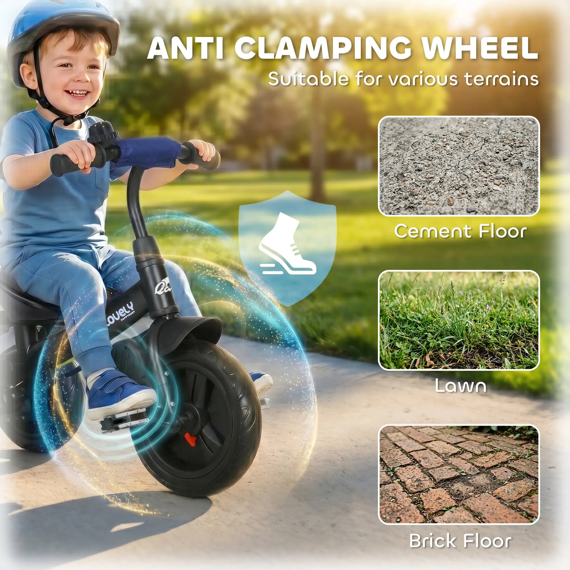 6 in 1 Tricycle for Toddlers, Parent-Push Handle, Dark Blue Tricycles for Kids at Gallery Canada