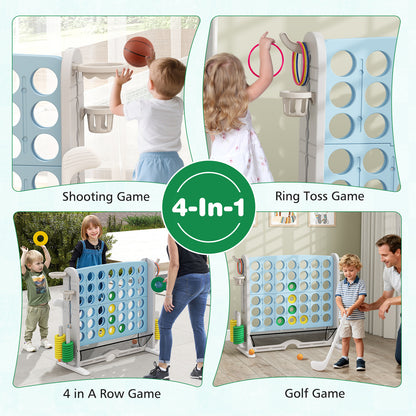 Jumbo 4-To-Score Game, Ring-Toss And Basketball Hoop, Light Blue Lawn Games at Gallery Canada