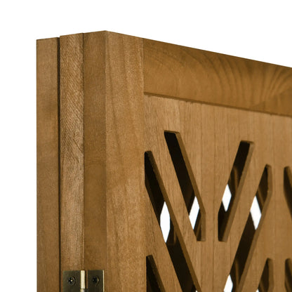 4 Panel Room Divider, 5.6ft Tall, Wood Folding Privacy Screen, Light Brown Room Dividers at Gallery Canada