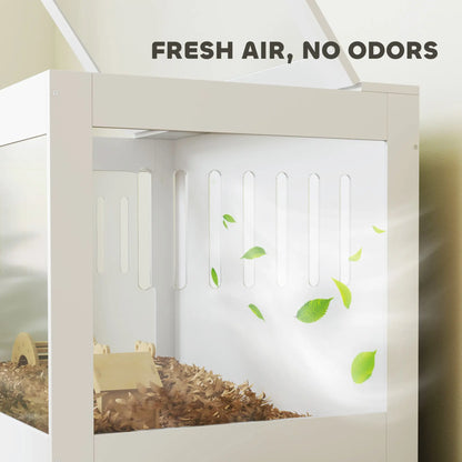 31.5"L Hamster Cage, Openable Top, Hut, Seesaw, Ladder, White Hamster Cages at Gallery Canada