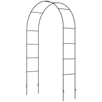 7.9FT Metal Garden Arch Trellis, Outdoor Arbor for Climbing Plants Trellises Black at Gallery Canada