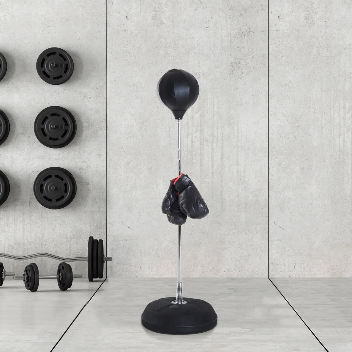 Freestanding Boxing Bag, Adjustable 49.6-56.7in, Black Punching Bag Stands at Gallery Canada