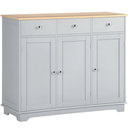 Modern Sideboard, Buffet Cabinet with Storage, Drawers, Adjustable Shelves, Grey