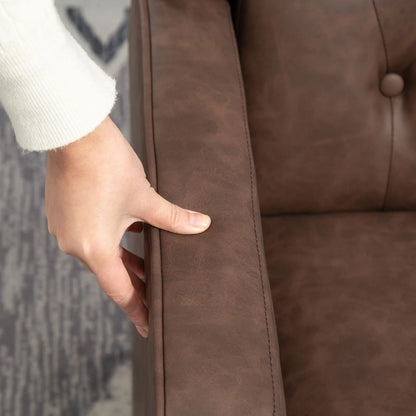 Faux Leather Armchair, Modern Accent Chair, Thick Padding, Brown Accent Chairs at Gallery Canada