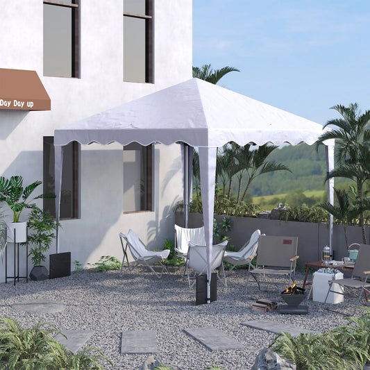 10' x 10' Pop Up Canopy Tent, Adjustable Height, Carry Bag, White Pop Up Canopies White at Gallery Canada