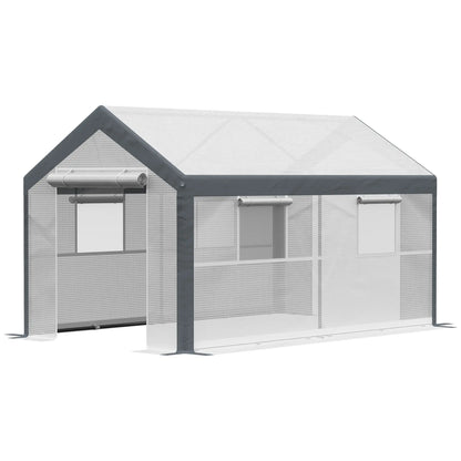 7' x 12' x 7' Heavy Duty Walk-In Greenhouse, Plant Growing Tent, White Tunnel Greenhouses White, Grey at Gallery Canada