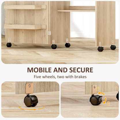 Sewing Machine Cabinet, Folding Table with Storage, Nature Wood Storage Cabinets at Gallery Canada