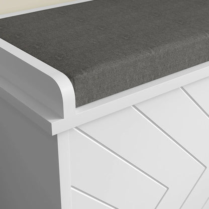Upholstered Shoe Storage Bench with Flip Drawer, Adjustable Shelf, 10 Pairs Shoe Storage Cabinets & Racks at Gallery Canada