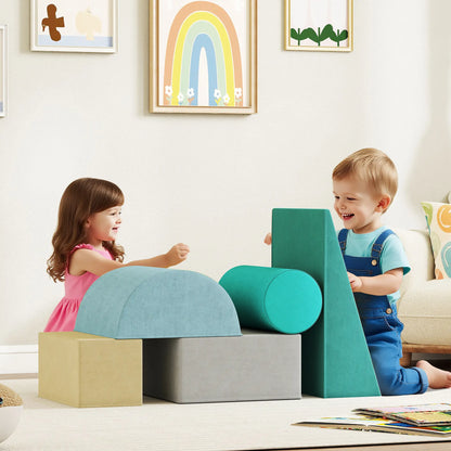 Toddler Climbing Toy, Removable Cover, Indoor Play Set, Blue/Green Kids Gym & Playmats at Gallery Canada