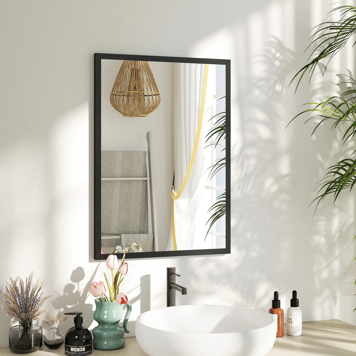 20" x 28" Bathroom Mirror, Rectangular Wall Mirror, Black Wall Mirrors at Gallery Canada