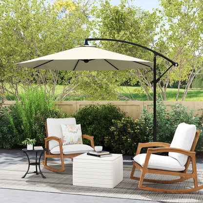 Deluxe Cantilever Umbrella, 10' Outdoor Market Parasol, Beige Cantilever Umbrellas at Gallery Canada