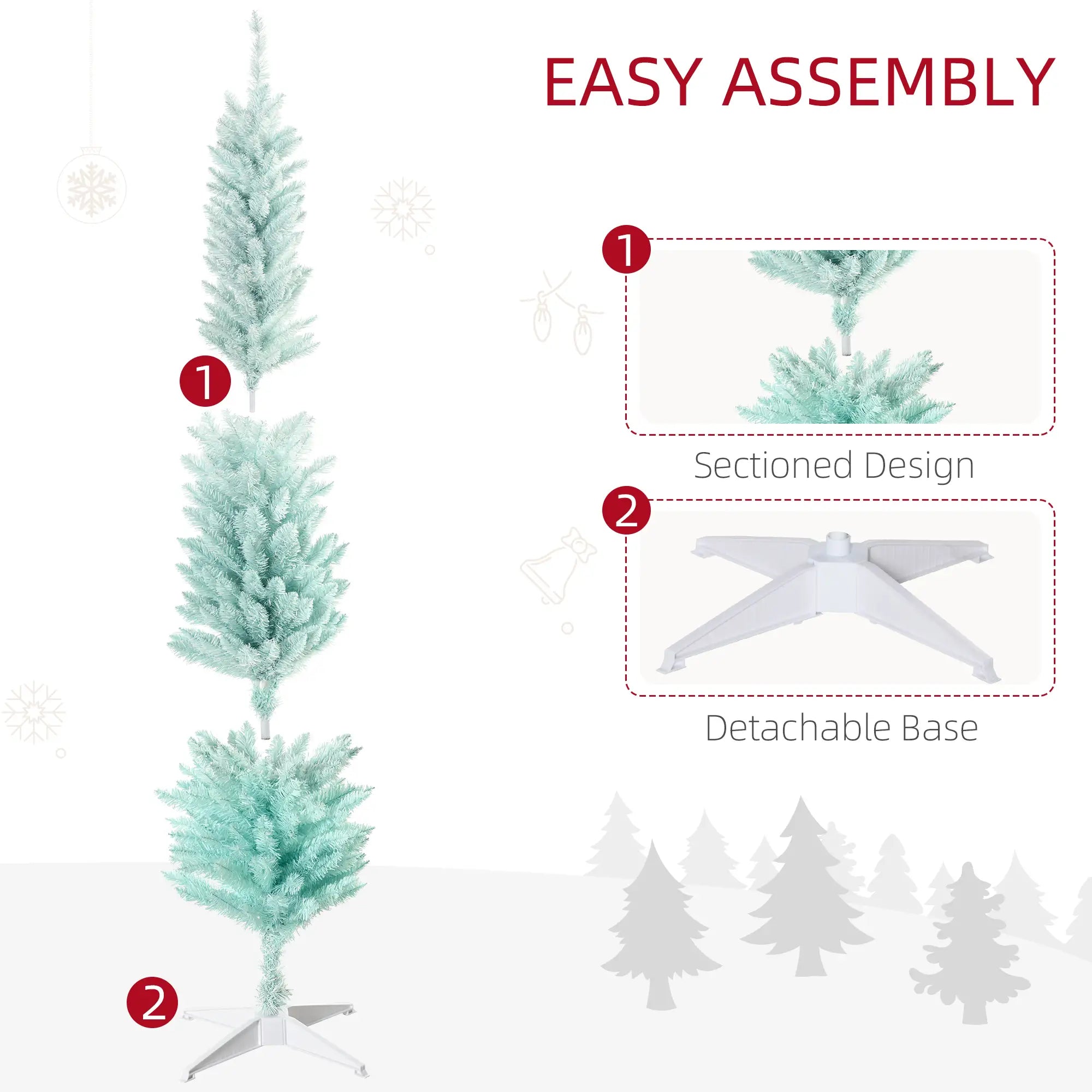 6ft Pencil Christmas Tree, Skinny Artificial, Blue Pencil Christmas Trees at Gallery Canada