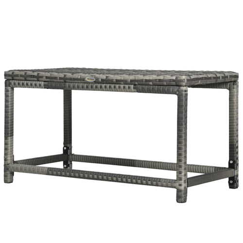 Patio Rattan End Table, Outdoor Side Table Mixed Grey, Grey