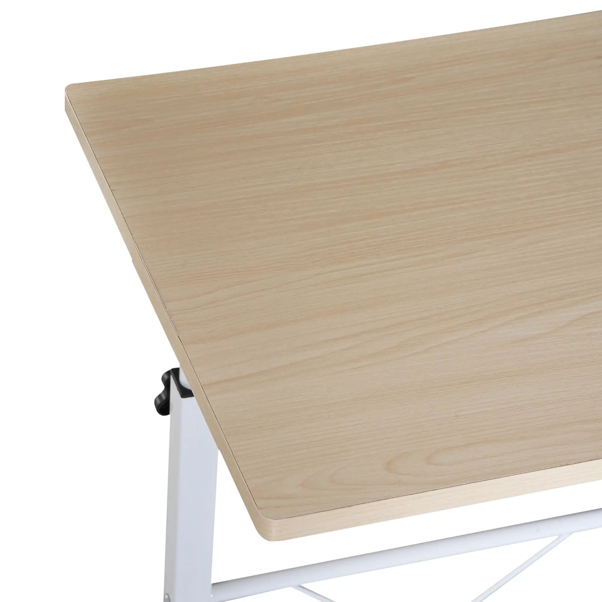 Adjustable Height Mobile Standing Desk, 23.5 Inch, Natural Wood Side Tables at Gallery Canada