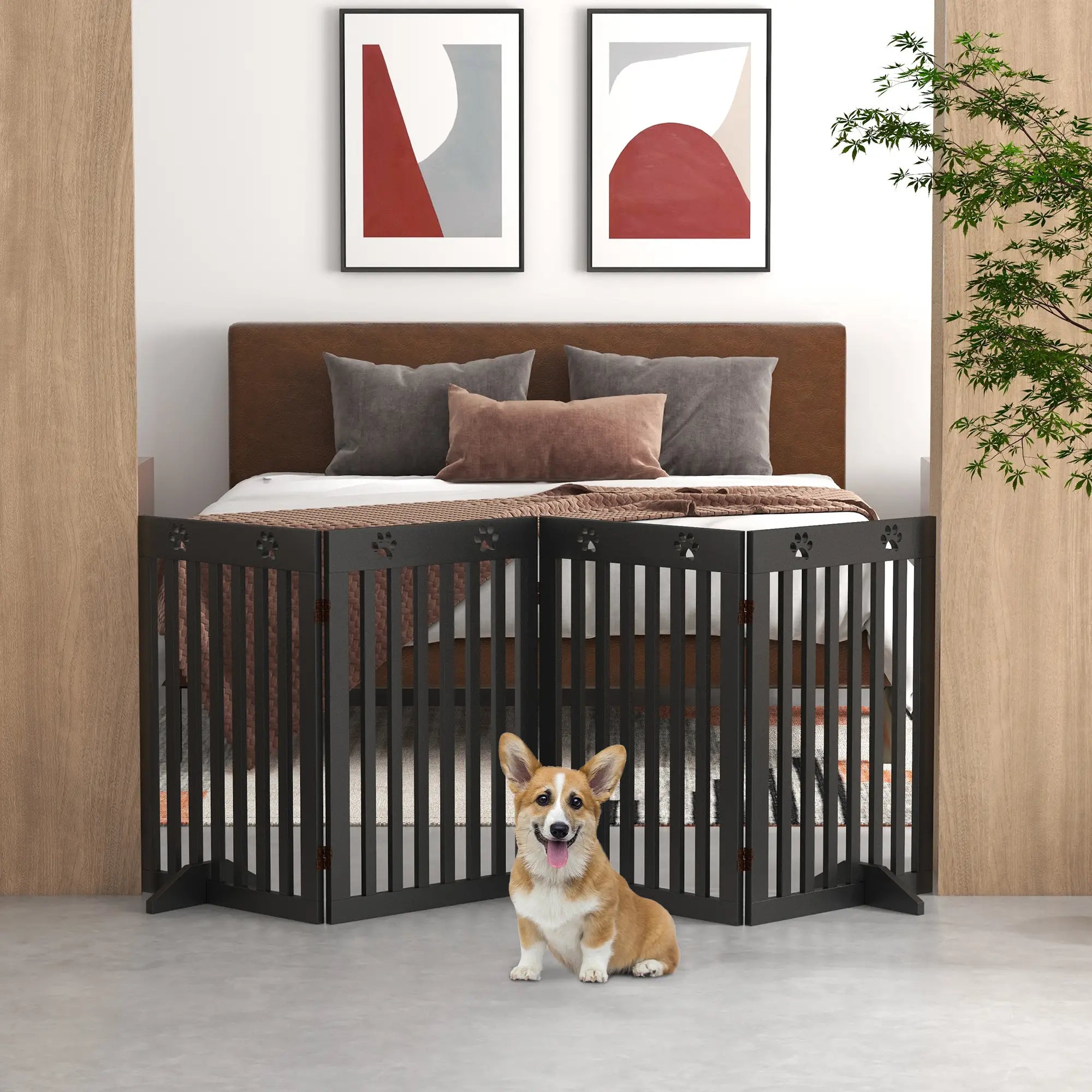80 Extra Wide Pet Gate With Support Feet, Black Houses, Kennels & Pens at Gallery Canada