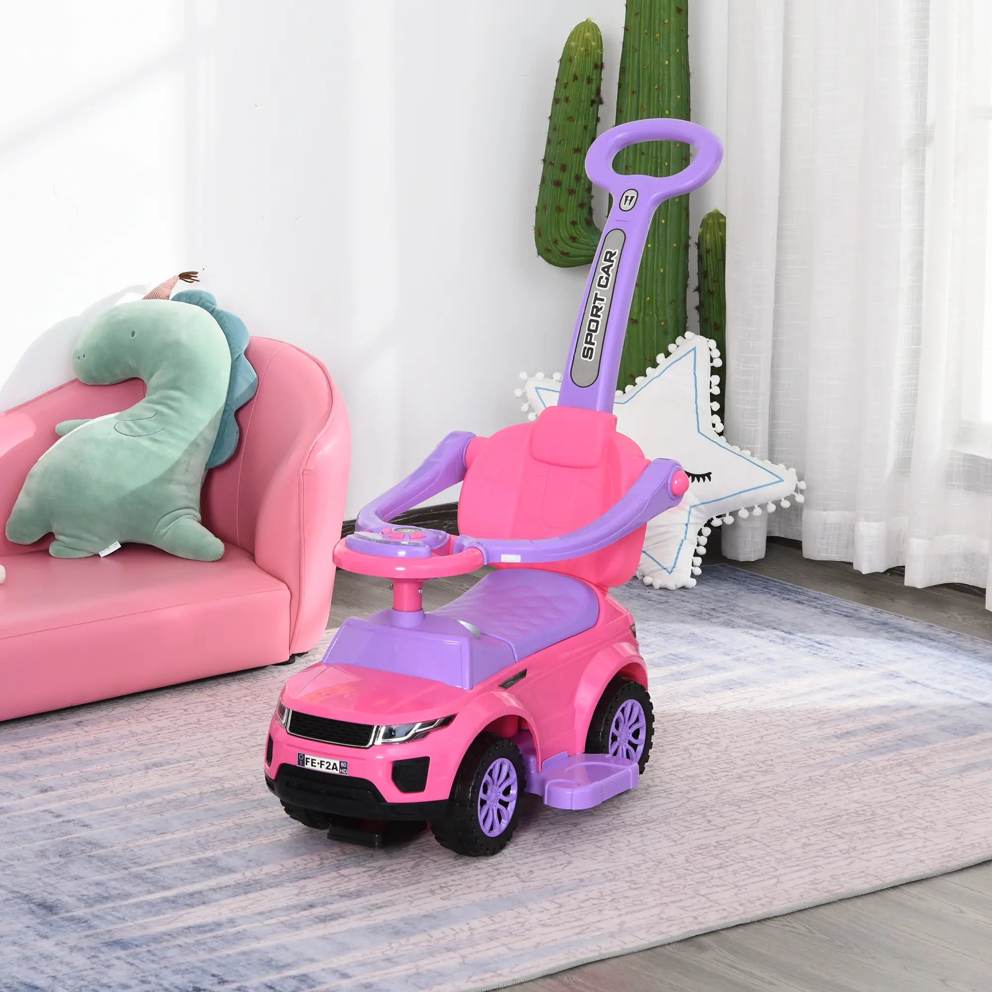 2 in 1 Kid Ride on Car, Push Stroller, 1-3 Years, Pink Push Cars for Toddlers at Gallery Canada