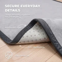 Baby Play Mat, 1.2" Thick, 71" x 59", Soft Flannel, Dark Grey, Dark Grey Kids Gym & Playmats at Gallery Canada