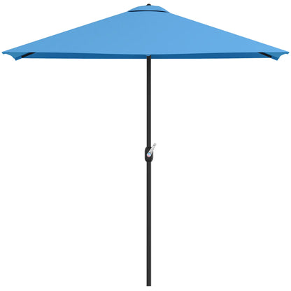 8ft Half Round Umbrella, Patio Garden Sun Shade, 5 Ribs Half Round Umbrellas Light Blue at Gallery Canada