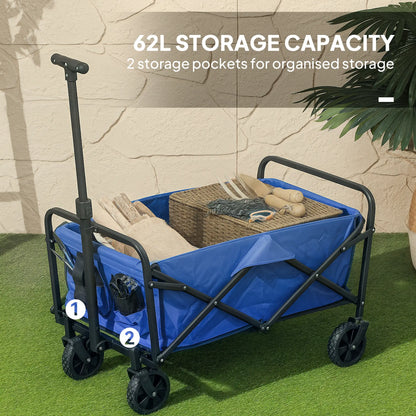 Heavy Duty Collapsible Folding Garden Cart, Universal Wheels, Blue Bike Cargo Trailers at Gallery Canada