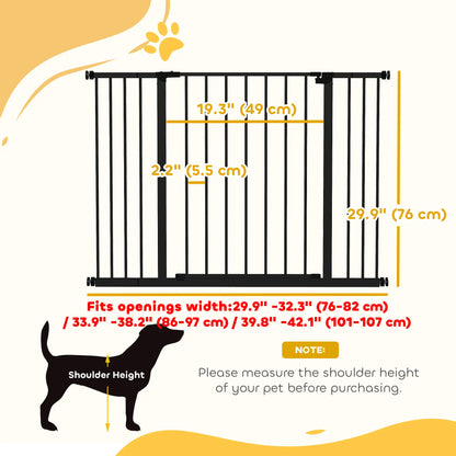 Pressure Fit Dog Gate, 29.9''-42.1'' Width, Black Houses, Kennels & Pens at Gallery Canada