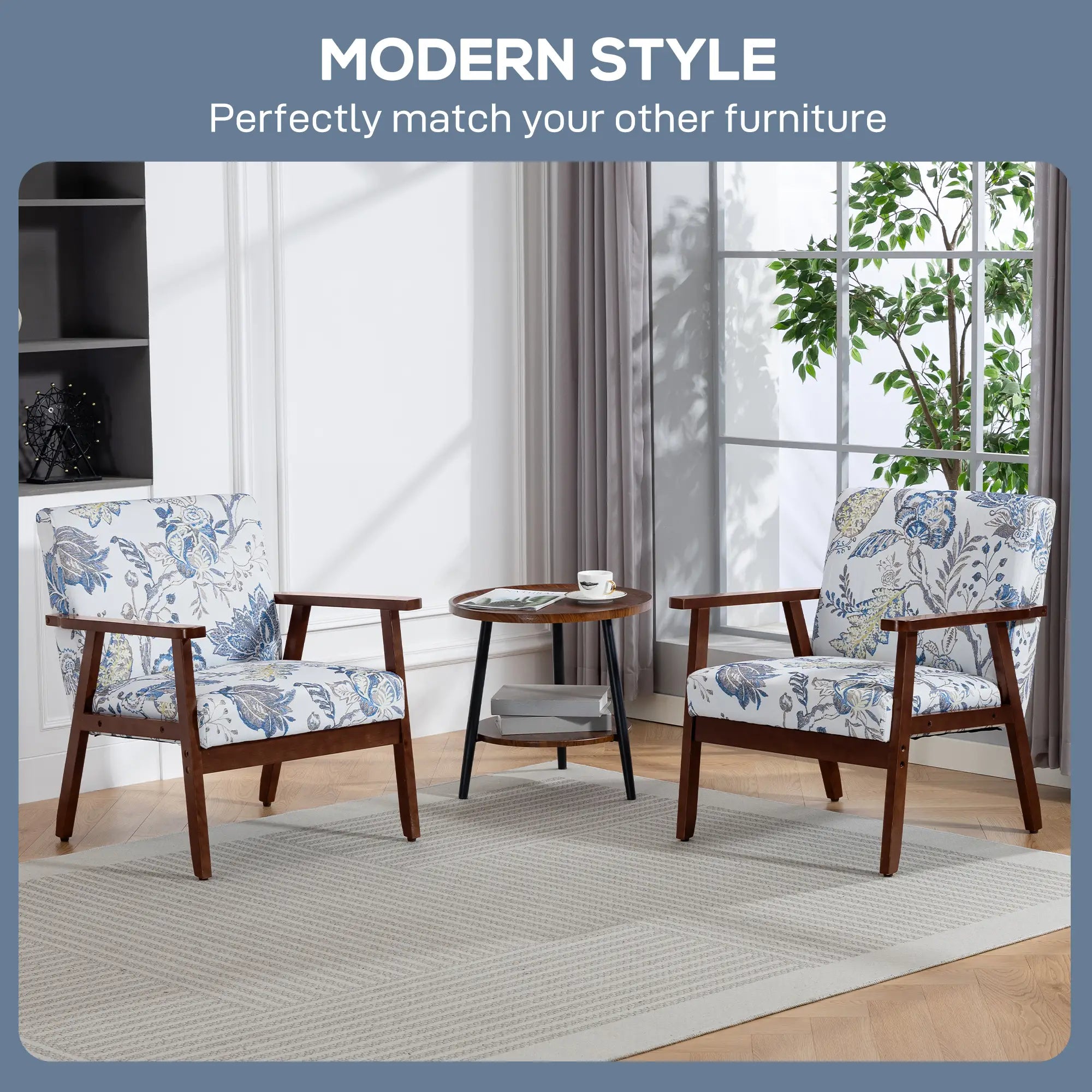 Modern Accent Chair, Upholstered Linen-Feel Armchair, Multicolored Accent Chairs at Gallery Canada