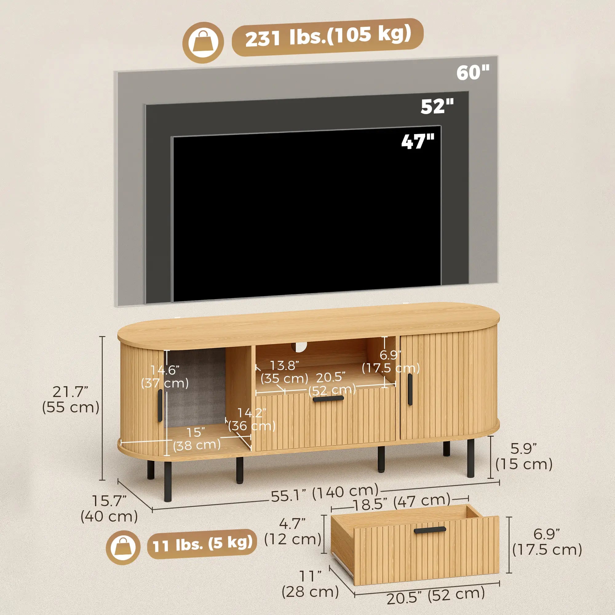 TV Stand for TVs up to 60