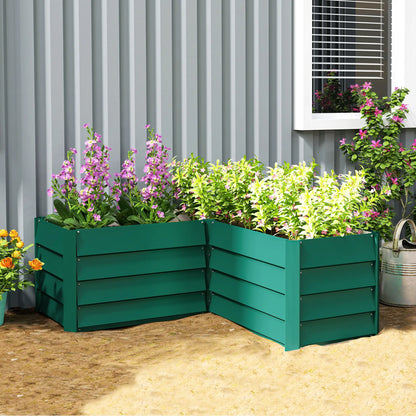 45" x 45" x 17" L-Shaped Galvanized Steel Raised Garden Bed Raised Garden Beds at Gallery Canada