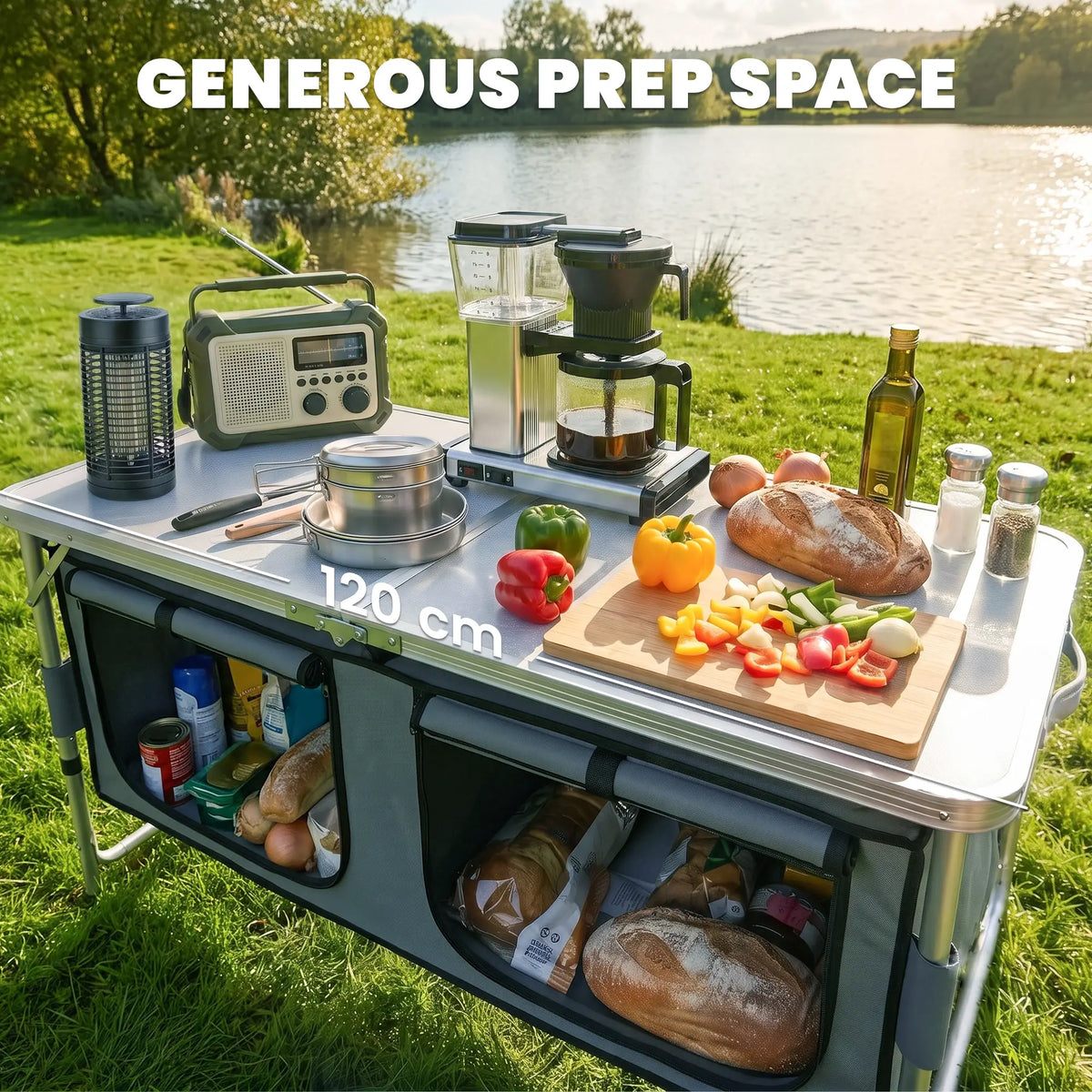 Aluminum Folding Picnic Table, Height Adjustable, Storage BBQ Camping Picnic Tables & Camping Chairs at Gallery Canada