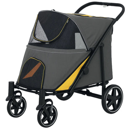 Foldable Pet Stroller, Universal Wheels, Shock Absorber, Large & Medium Dogs, Dark Grey Dog Bike Trailers & Strollers at Gallery Canada