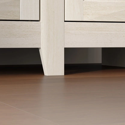 Rustic Sideboard, Buffet Cabinet, Adjustable Shelves, White Wood Grain, White Storage Cabinets at Gallery Canada