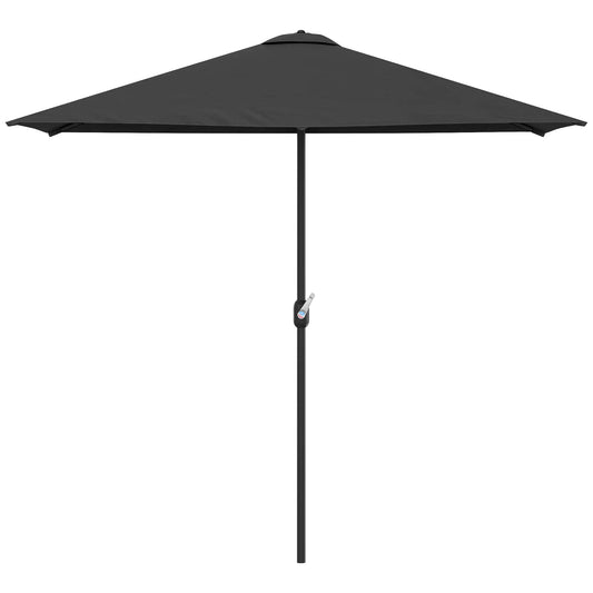 8ft Half Round Umbrella, Outdoor Balcony Parasol, Patio Garden Sun Shade, 5 Ribs Sun Umbrellas Black at Gallery Canada