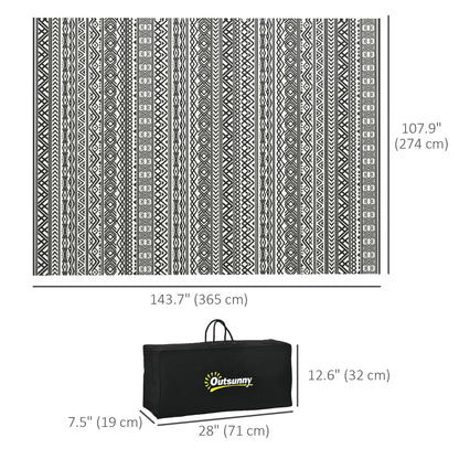 Reversible Outdoor Rug, Waterproof, Plastic Straw, 9' x 12', Grey Cream White Outdoor Reversible Rugs at Gallery Canada