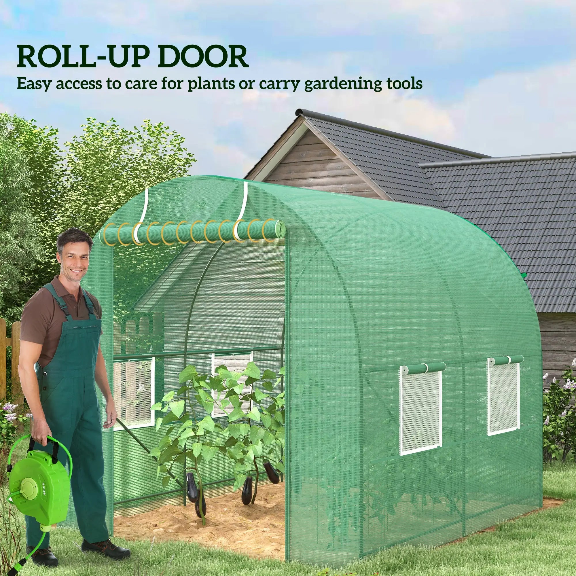 8'x6.6'x6.6' Walk-In Greenhouse, Garden Tunnel, Steel Frame, Roll-Up Door Walk In Greenhouses at Gallery Canada