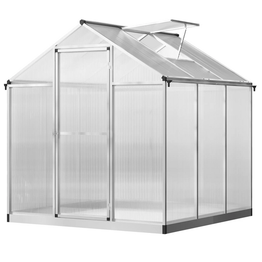 Walk-In Polycarbonate Greenhouse, Clear Walk In Greenhouses Transparent Sheets, Silver Frame at Gallery Canada