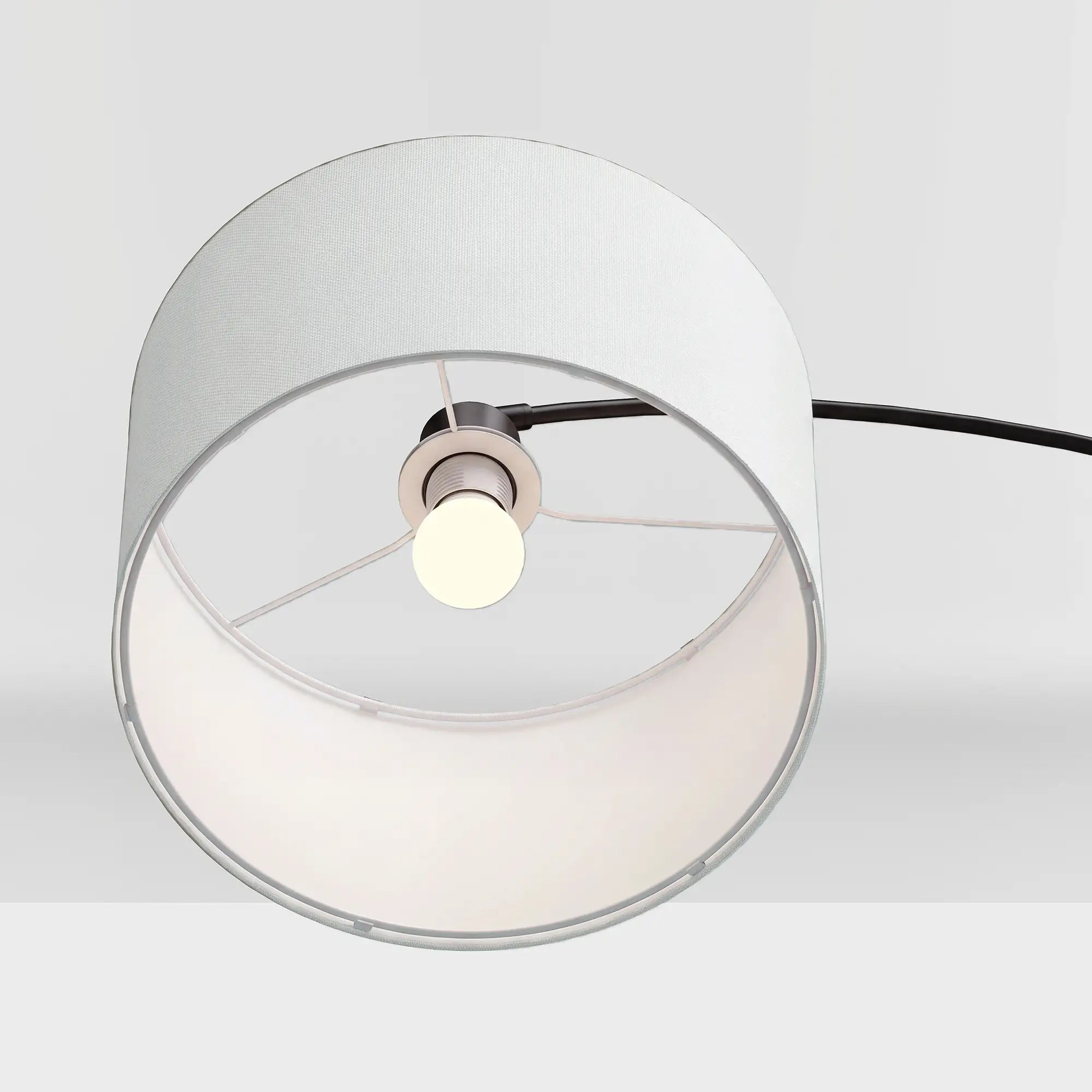 Arc Floor Lamp, Adjustable Linen Shade, 90° Tilt Swivel, Black Floor Lamps & Ceiling Fan Lights at Gallery Canada