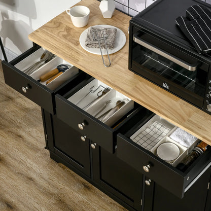Modern Sideboard, Storage Cabinet with Drawers, Adjustable Shelves, Black Bar Cabinets at Gallery Canada
