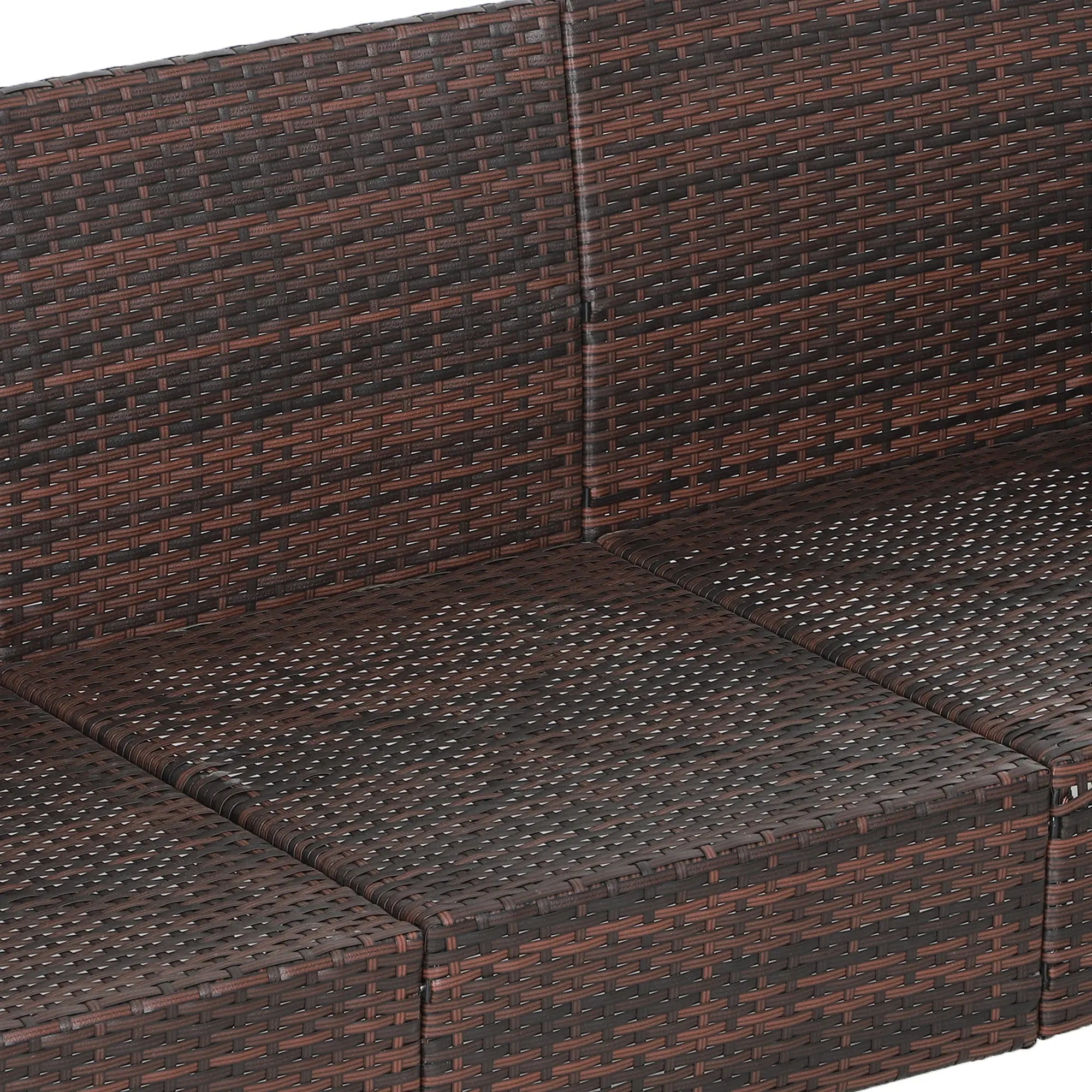 3-Seater Wicker Sofa, PE Rattan Outdoor Couch, Removable Cushions, Brown Patio Furniture Sets at Gallery Canada