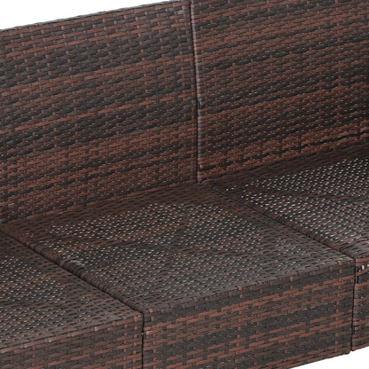 3-Seater Wicker Sofa, PE Rattan Outdoor Couch, Removable Cushions, Brown Patio Furniture Sets at Gallery Canada