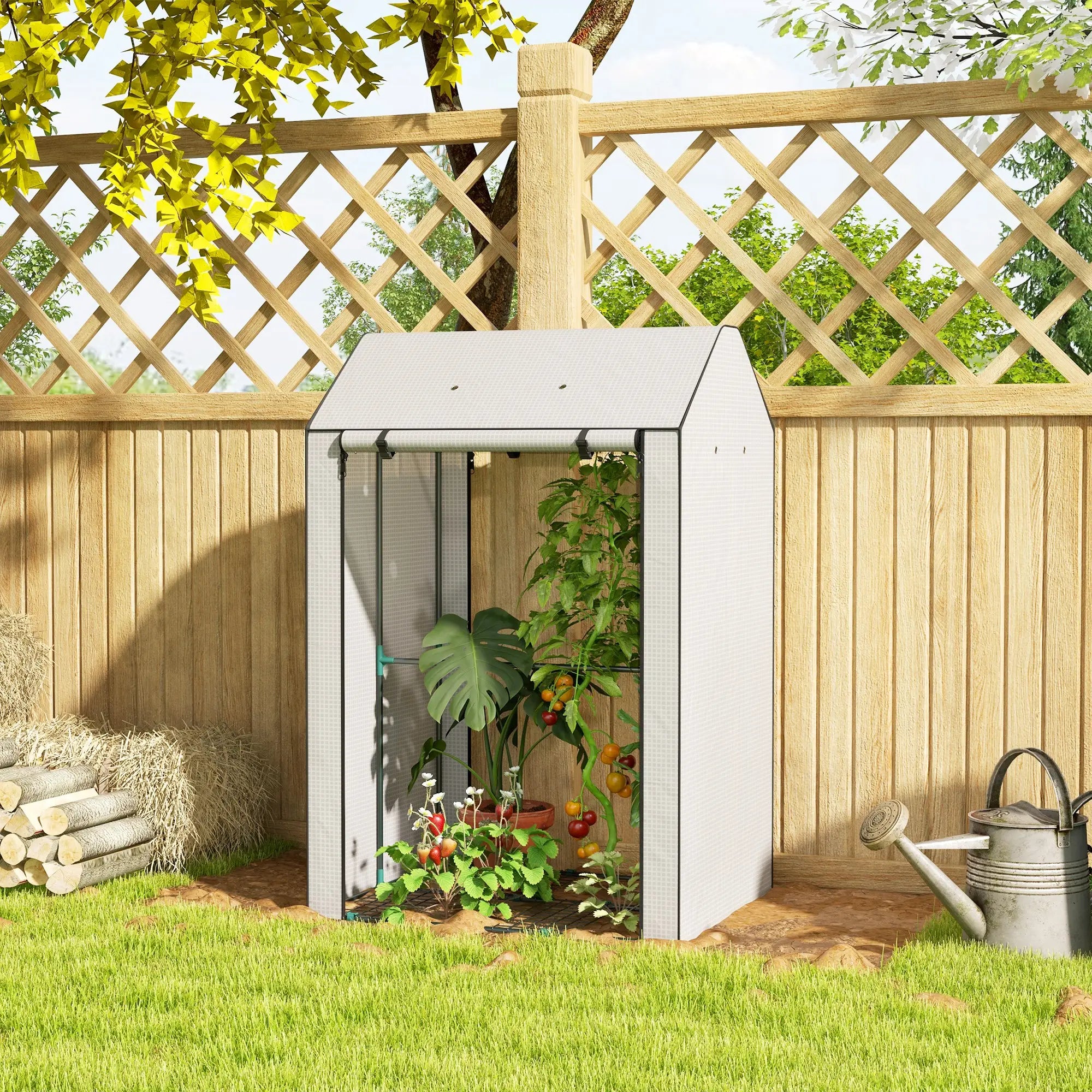 Mini Greenhouse With 4 Wire Shelves, Portable, 39.4