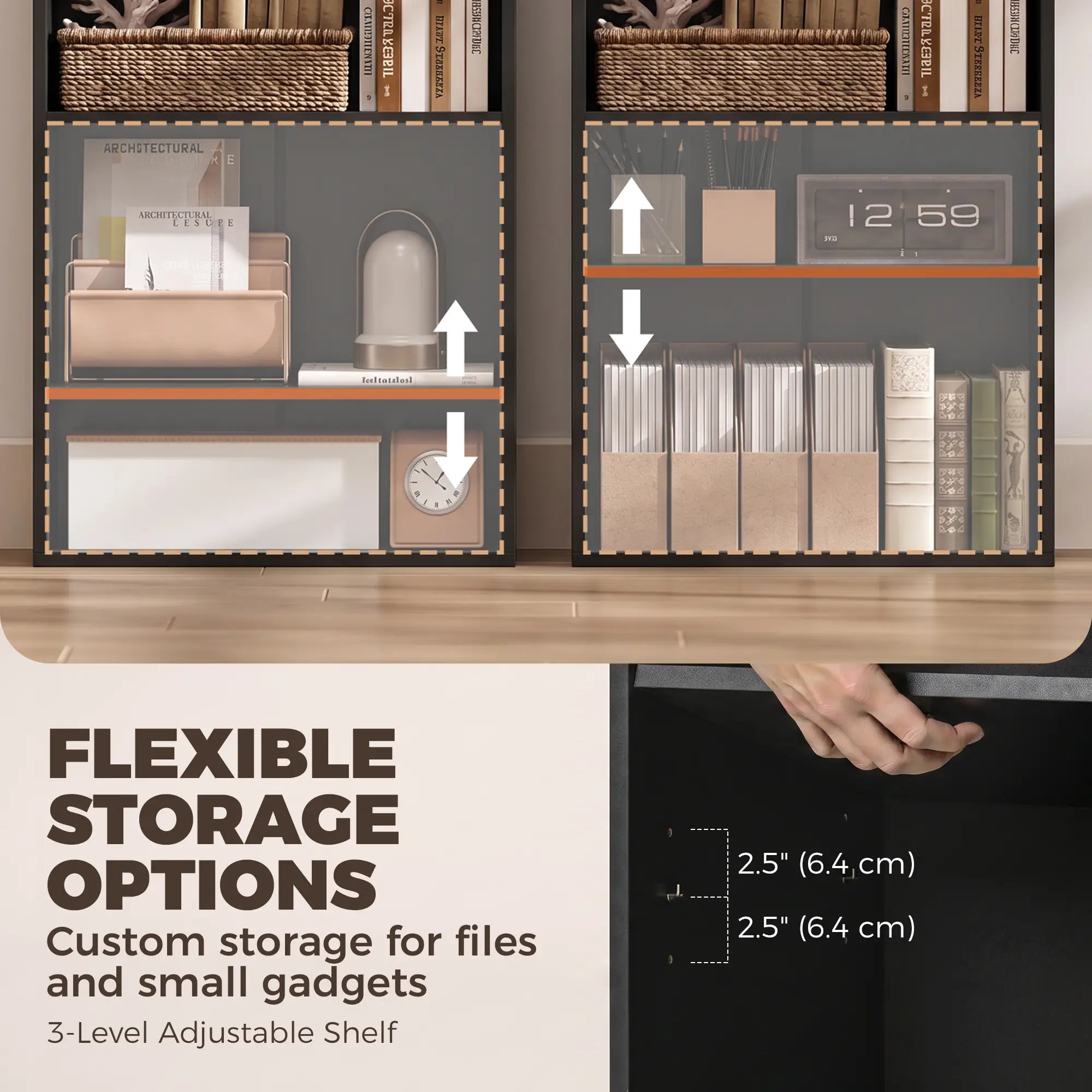 Fold-Out Computer Desk with Shelves, Bag, Wall Mount, Black Computer Desks at Gallery Canada
