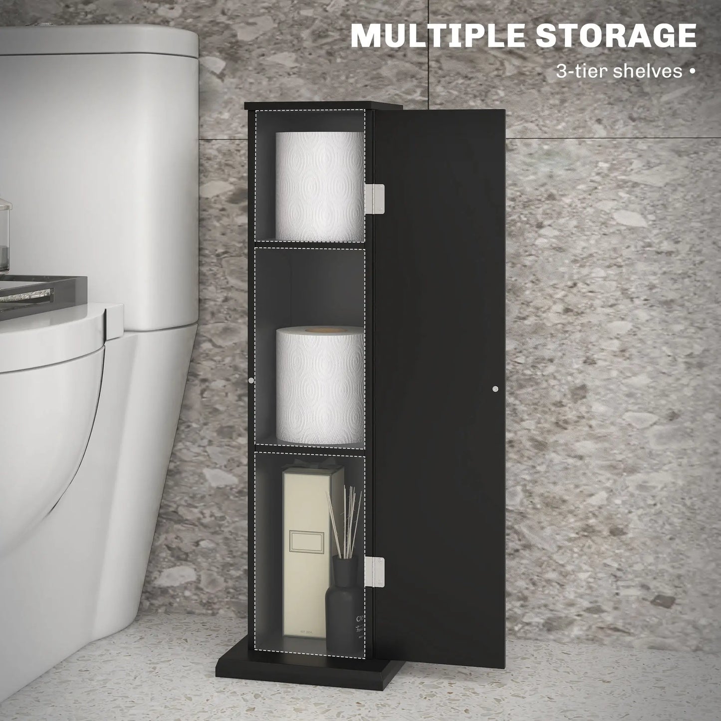 Small Toilet Paper Cabinet, Bathroom Corner Storage, Black Bathroom Cabinets at Gallery Canada