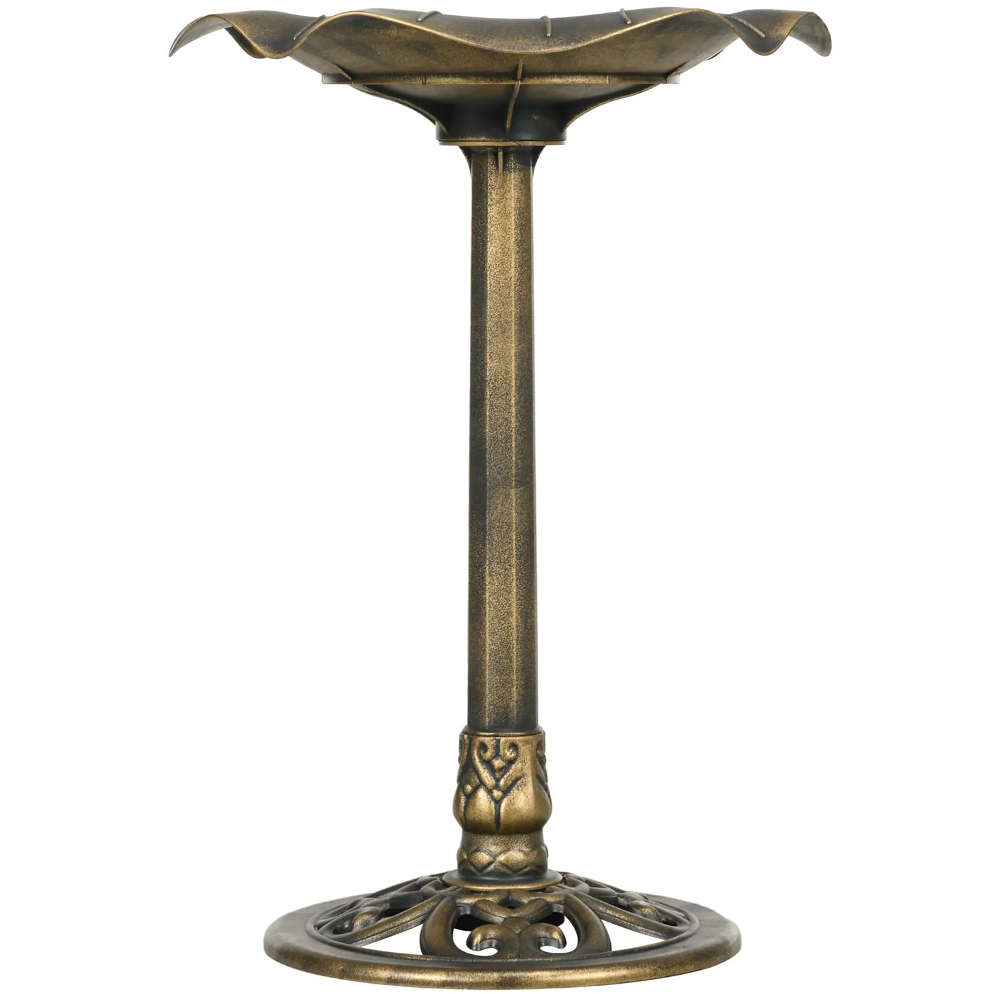 28" Height Bird Bath, Lotus Leaf Basin, Garden Yard, Bronze Garden Accessories Bronze at Gallery Canada