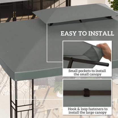 13' x 10' Gazebo Replacement Canopy, 2 Tier Top UV Cover, Deep Grey Gazebo Canopy Replacement at Gallery Canada