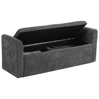 54" Storage Ottoman Bench with Pillows, Dark Grey, Dark Grey Storage Ottomans & Benches at Gallery Canada